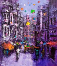 Zahid Saleem, 30 x 36 Inch, Acrylic on Canvas, Cityscape Painting, AC-ZS-214
